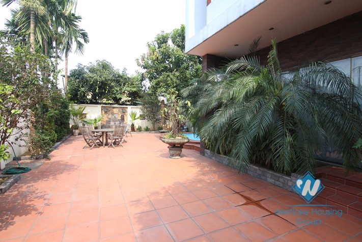 Modern house for rent with garden & swimming pool in Tay Ho, Hanoi